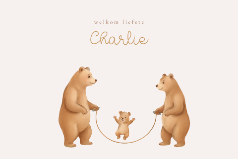 Memorybox met berenfamilie en springtouw