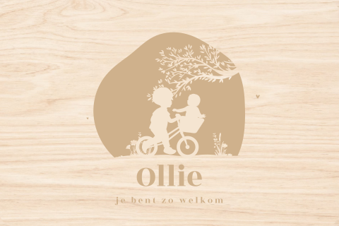 Memorybox met silhouetjes op fiets