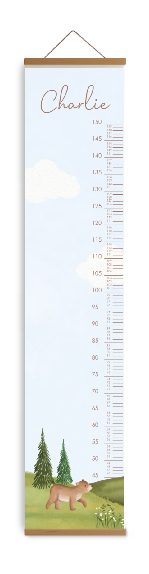 Groeimeter kinderkamer met berenfamilie