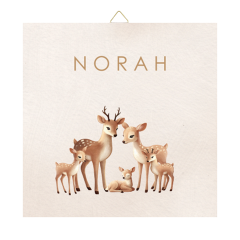Tegeltje met hertengezinnetje voor een broertje of zusje