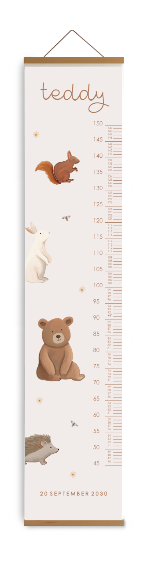 Groeimeter met illustraties vrolijke bosdieren