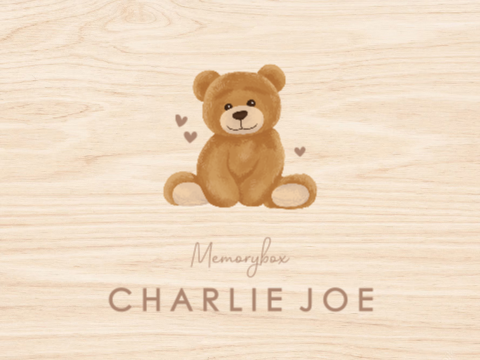 Memorybox baby met teddybeer en naam