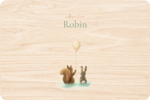 Memorybox baby met eekhoorn, konijn en ballon