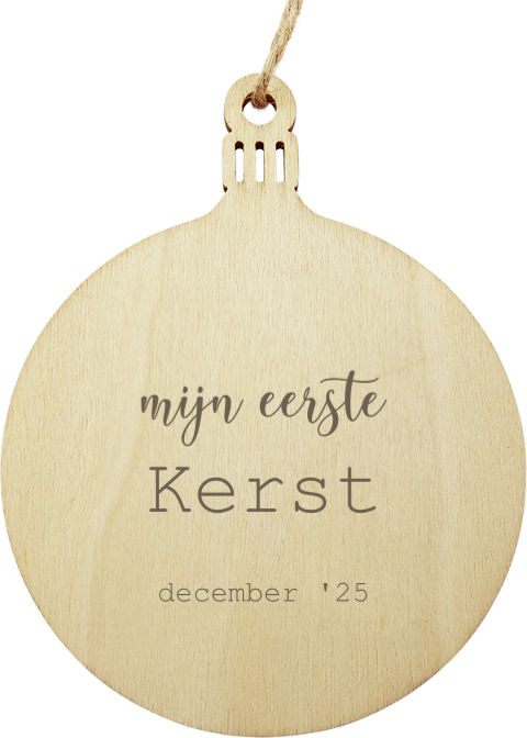 Houten kersthanger met eigen quote