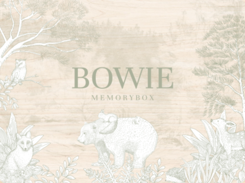 Memorybox baby groen met lijntekeningen van bosdieren