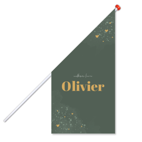 Geboortevlag groen met spetters