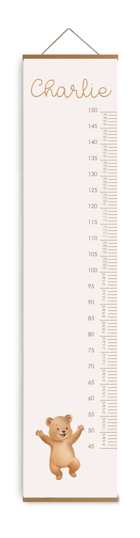Gepersonaliseerde groeimeter met vrolijke beer
