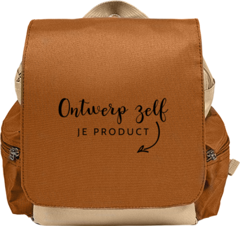Rugtas om zelf te maken met naam en illustratie