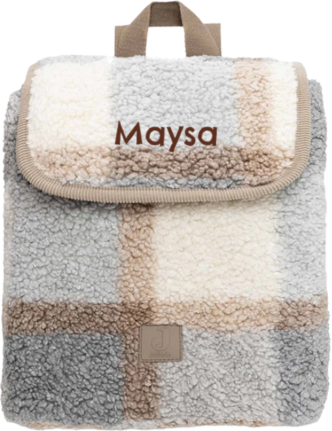 Teddytas Jollein Bouclé met naam geborduurd