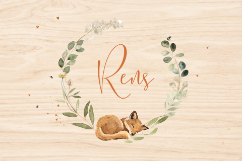 Memorybox met krans en vosje