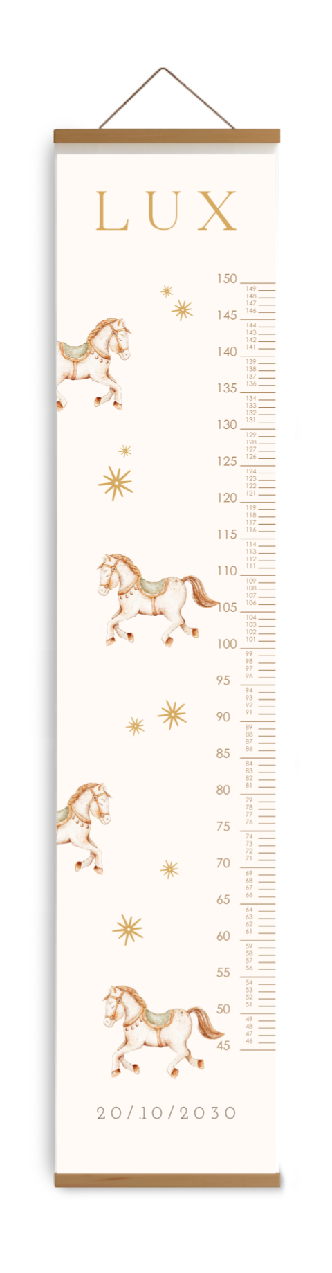 Bewerkbare groeimeter met paardjes