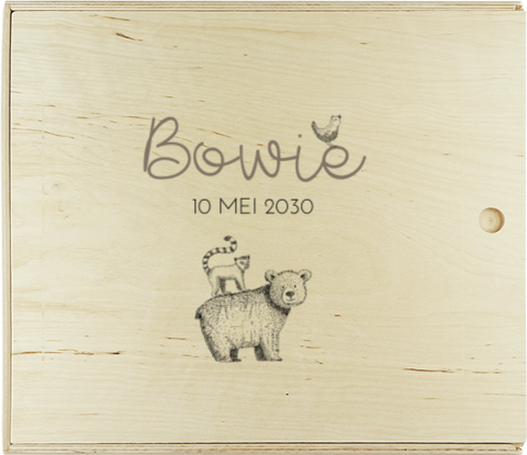 Doopsuiker presentatie doos met getekende dieren