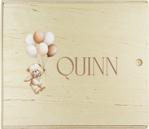 Doopsuiker presentatie doos met beertje en ballonnen