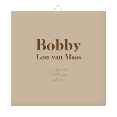 Geboortetegeltje mokka kleur