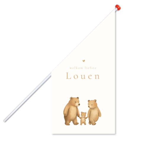 Geboortevlag met lief berengezin