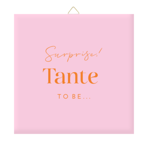 Zwangerschapsaankondiging tegeltje roze