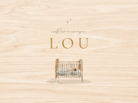 Memorybox baby met illustratie van wiegje