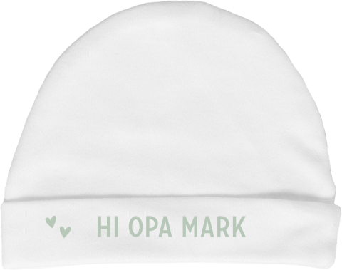 Zwangerschapsaankondiging babymutsje eigen tekst groen