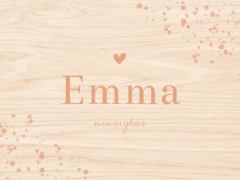 Memorybox baby met roz spetters en naam