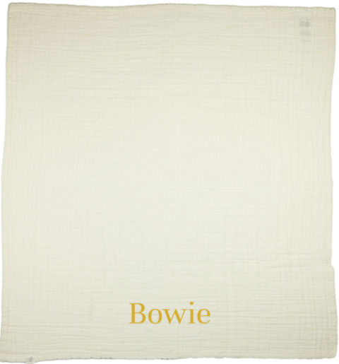 Hydrofiele doek met geborduurde naam