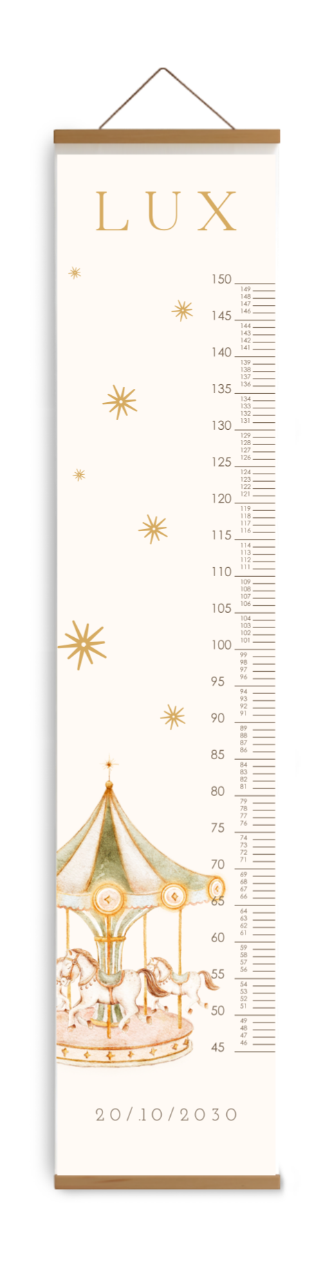 Bewerkbare groeimeter met carrousel en paardjes