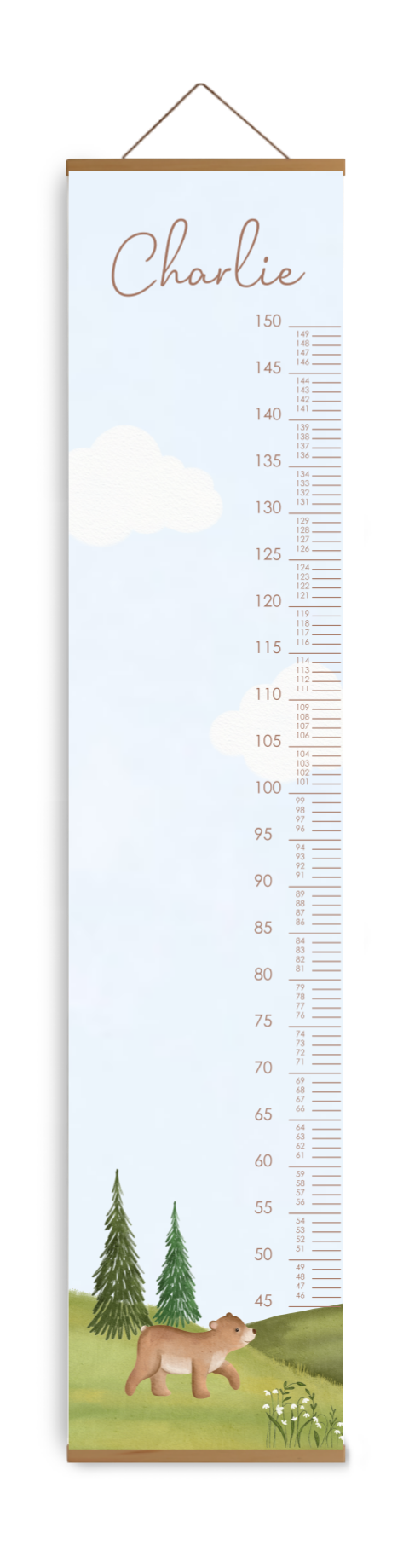 Groeimeter kinderkamer met berenfamilie