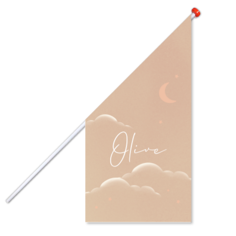 Geboortevlag met wolken en maantje