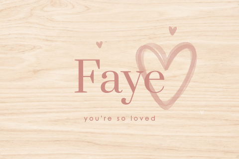 Memorybox met naam en hartjes