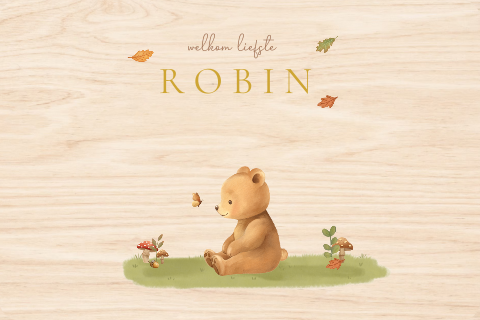 Memorybox met beertje en vlinder