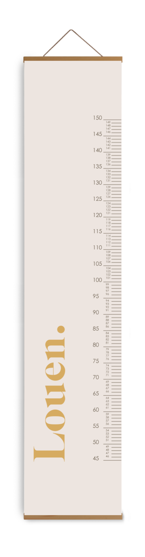 Bewerkbare groeimeter kinderkamer minimalistisch