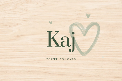 Memorybox met naam en hartjes