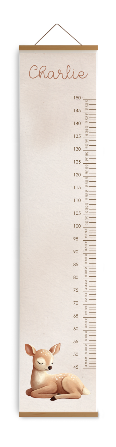 Groeimeter in beigetinten met schattig hertje 