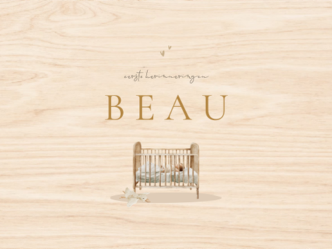 Memorybox baby met illustratie ledikantje