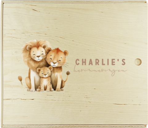 Memorybox met leeuwenfamilie