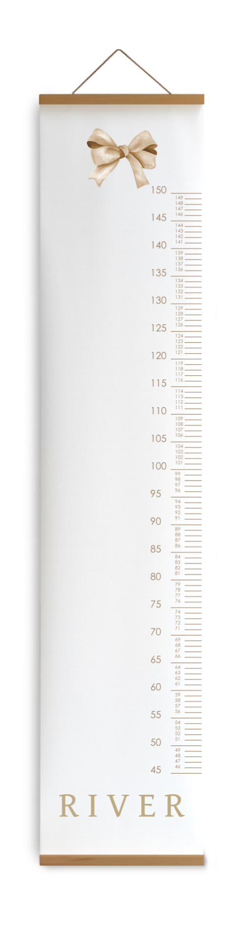 Kinderkamer groeimeter wit met strikje
