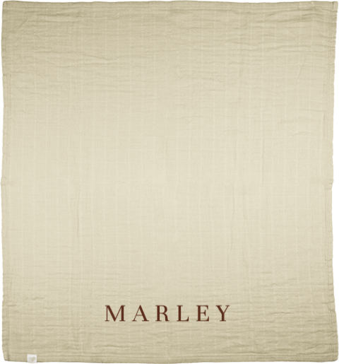 Hydrofiele doek met geborduurde naam