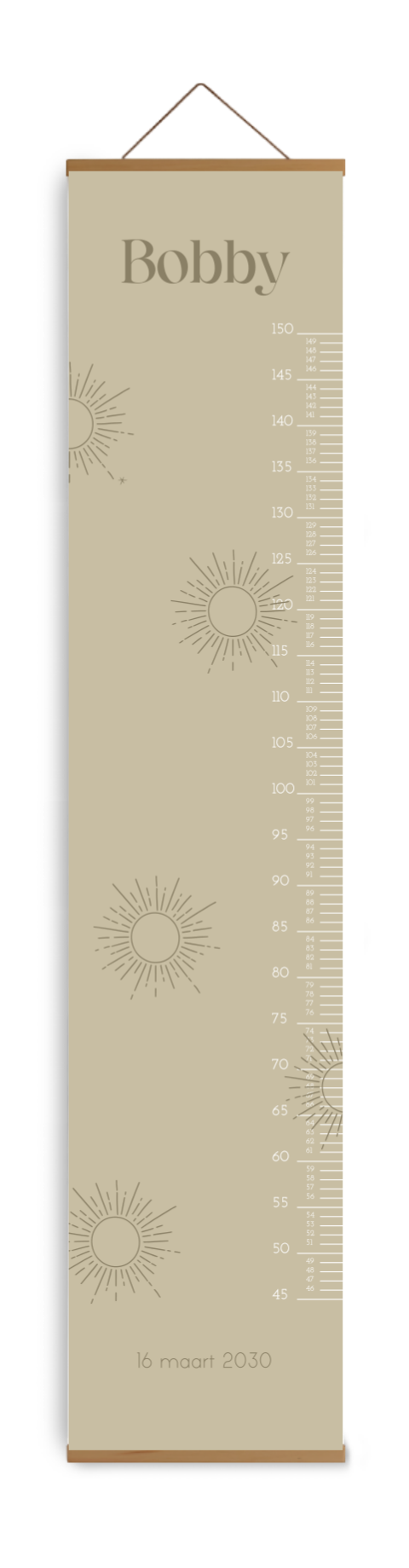 Groeimeter groen met zonnetjes