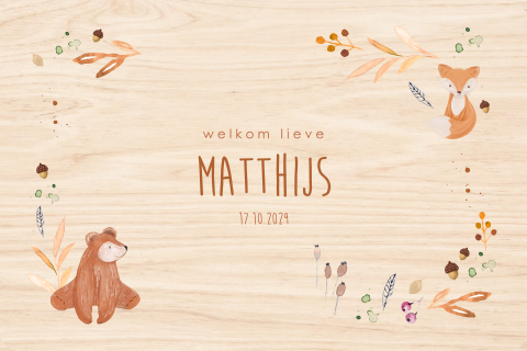 Memorybox met herfstthema en bosdieren