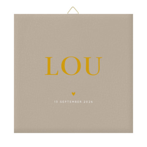 Geboortetegel met leer effect