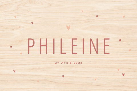 Memorybox met naam en hartjes