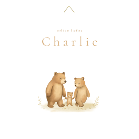 Geboortetegeltje met berengezin