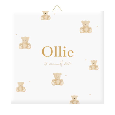 Lief geboortetegeltje met teddybeertjes