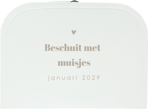 Zwangerschapsaankondiging geboortekoffertje met eigen tekst