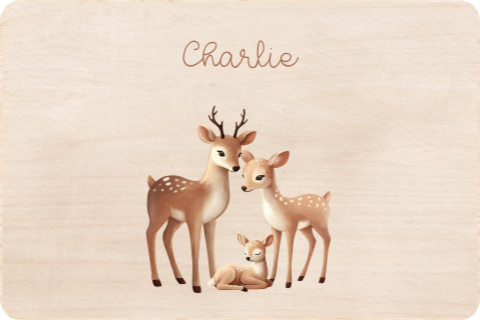 Memorybox in beigetinten met hertengezin 