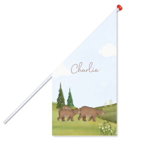 Geboortevlag met berenfamilie