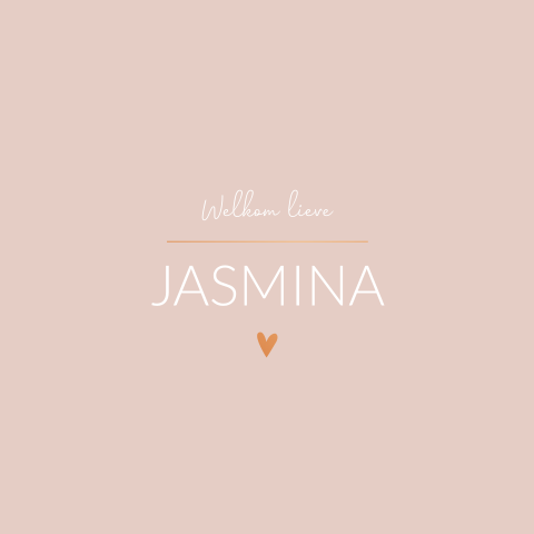 Kaartje geboorte meisje roze hartje