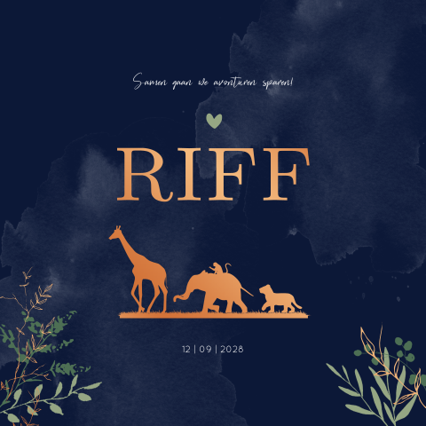 Geboortekaartje Dieren Jungle Jongen Savanne