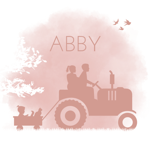 Geboortekaartje meisje roze trekker boom