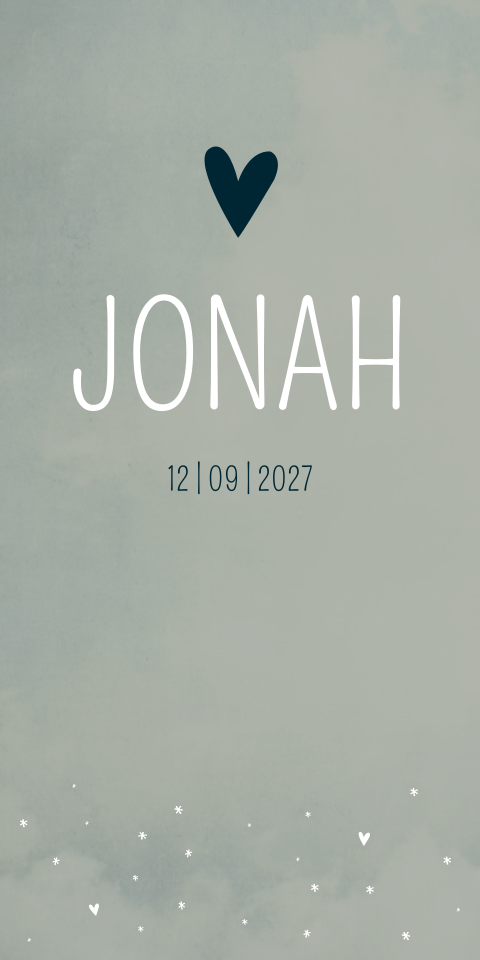 Geboortekaartje Jongen Gewolkt EarlyDew Modern