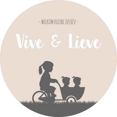 Raamsticker Tweeling Meisjes Bakfiets Silhouet